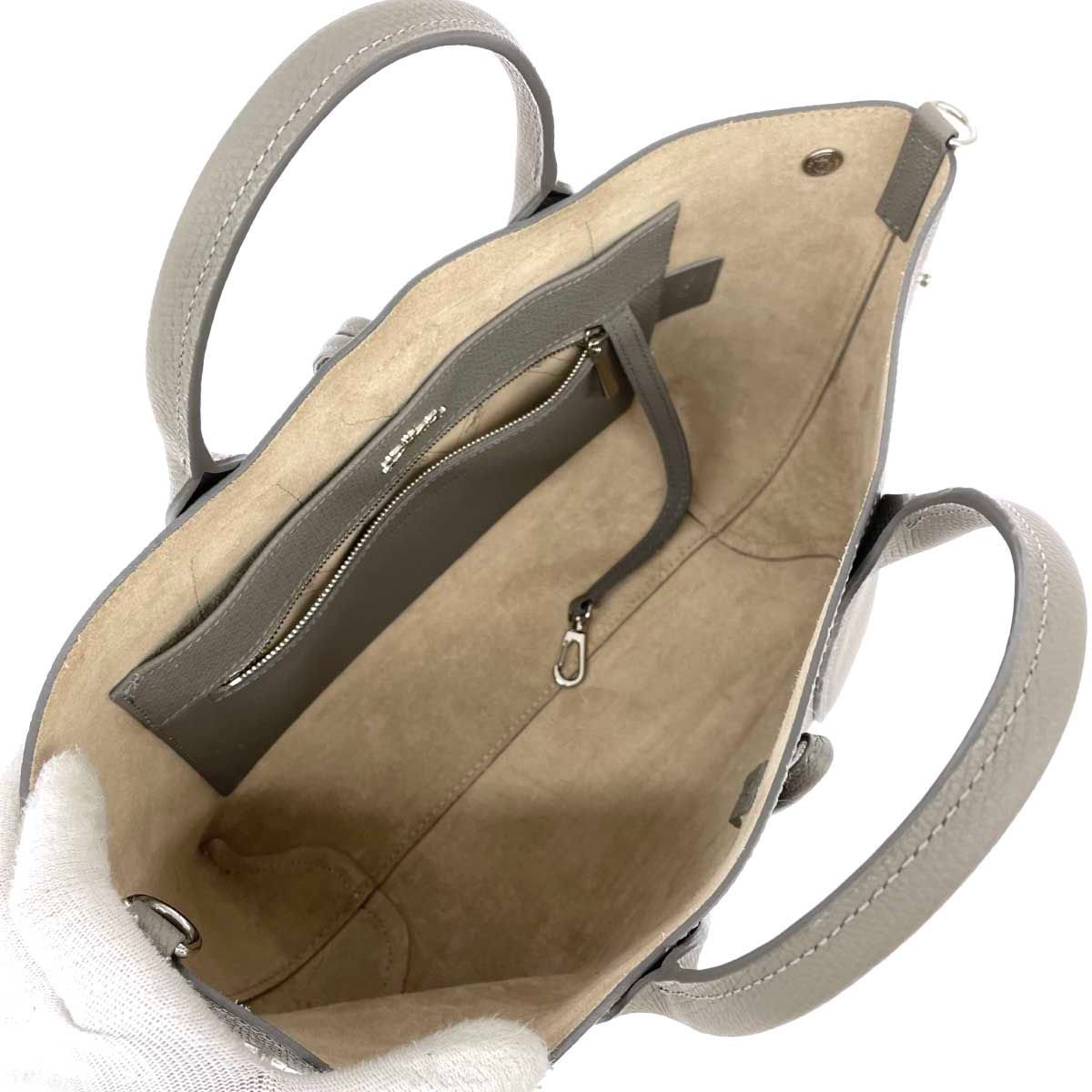 LONGCHAMP ロンシャン ロゾ 2WAYバッグ グレー レザー レディース 