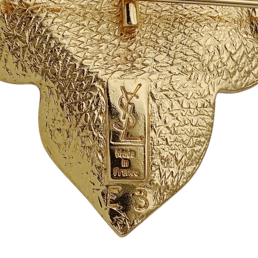 美品YVES SAINT LAURENT ヴィンテージ ブローチ Yves Saint-Laurent（イヴ・サンローラン）ブローチ「Wooden