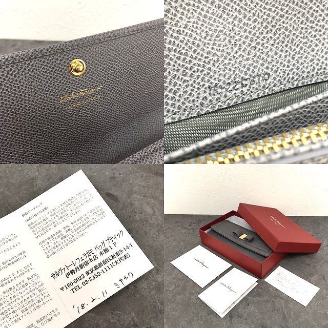 349 送料込み！ 未使用品 Salvatore Ferragamo 長財布 22C870 ヴァラ  