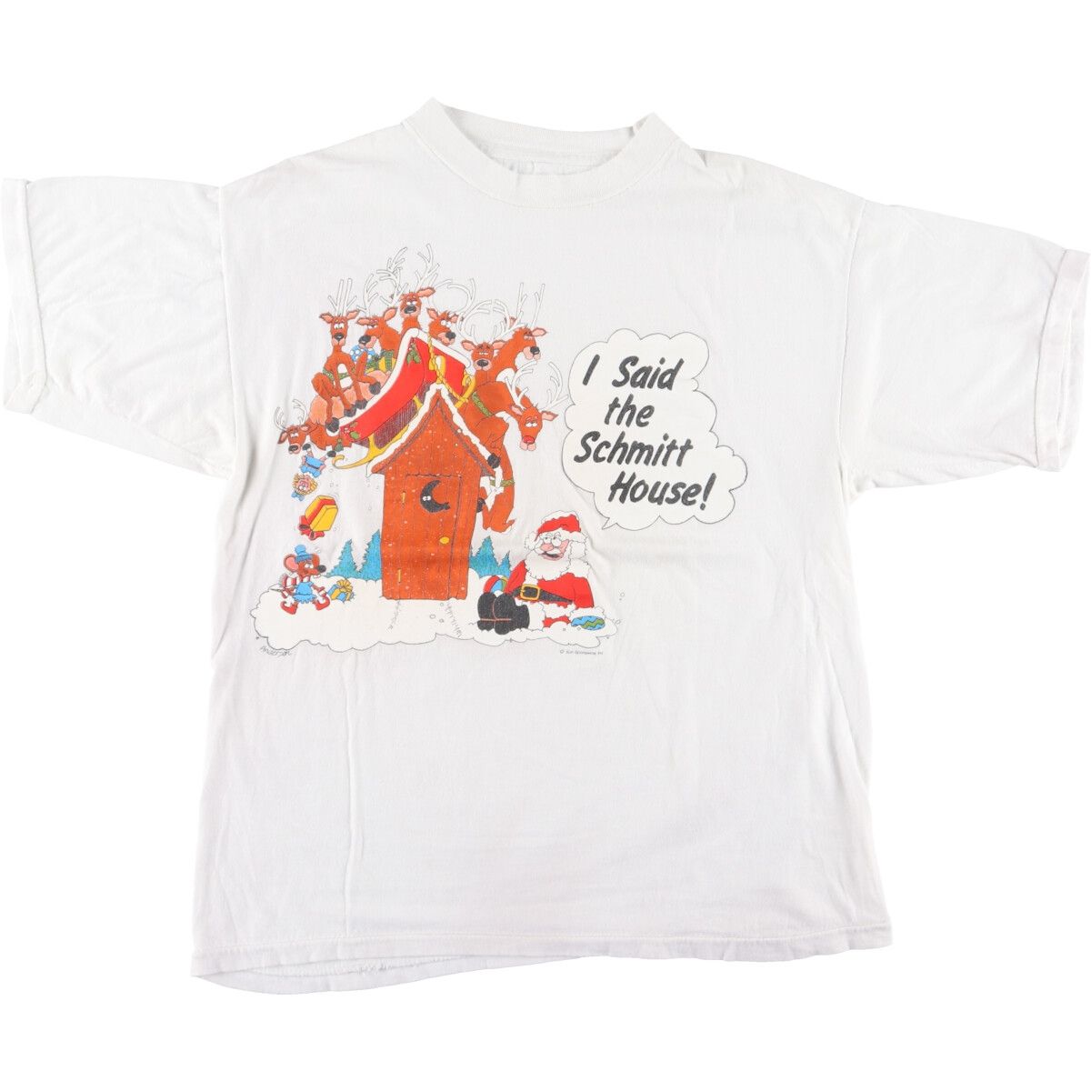 古着 90年代 SUN SPORTSWEAR クリスマス柄 プリントTシャツ メンズM ヴィンテージ/eaa433074