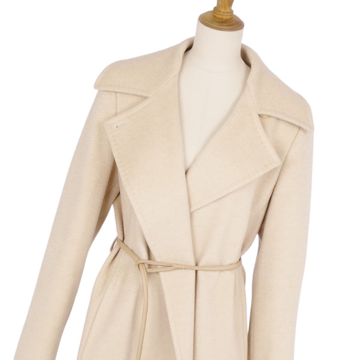 美品 マックスマーラ Max Mara 白タグ マニュエラ ラップコート チェス 