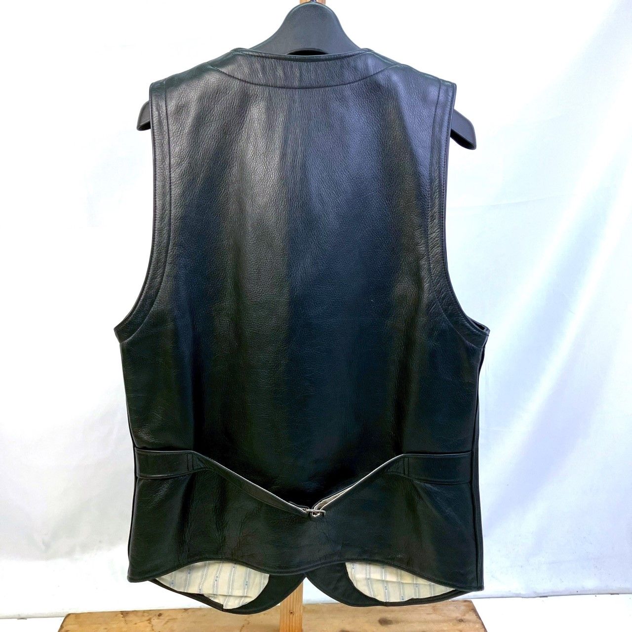 01w-5179 ステュディオダルチザン STUDIO D’ARTISAN ORGUEIL オルゲイユ ワーカーズジレ レザーベスト ブラック サイズ40 メンズ ベスト 品