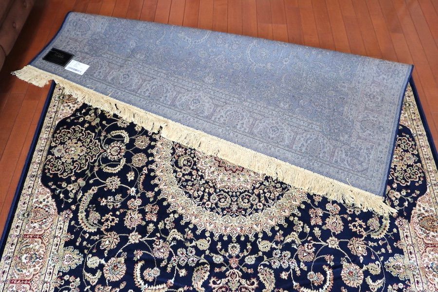 ペルシャ柄絨毯 160×230 新品未使用 ラグ カーペット ネイビー 訳あり