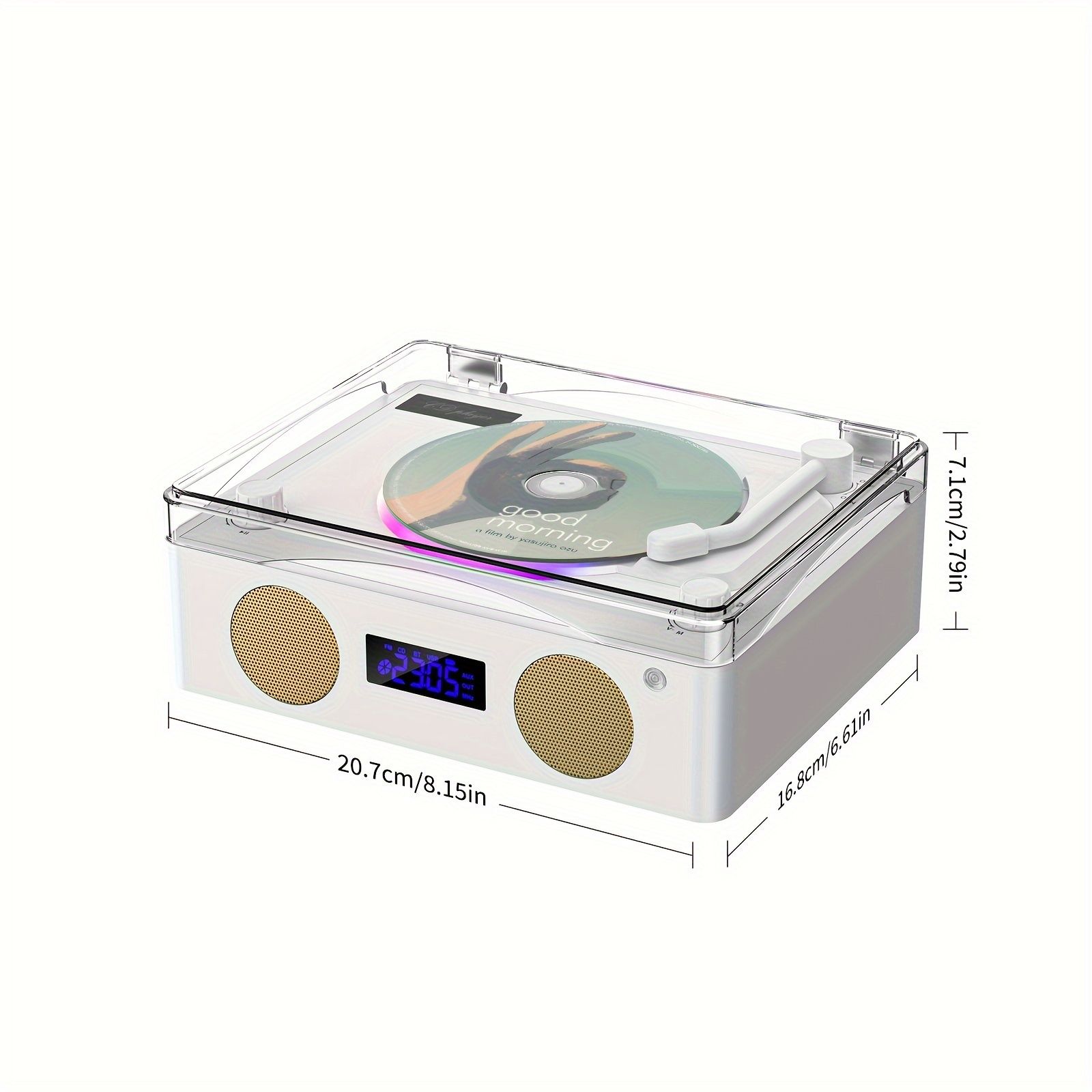 内蔵ステレオスピーカー付きポータブルワイヤレス5.0CDプレーヤー