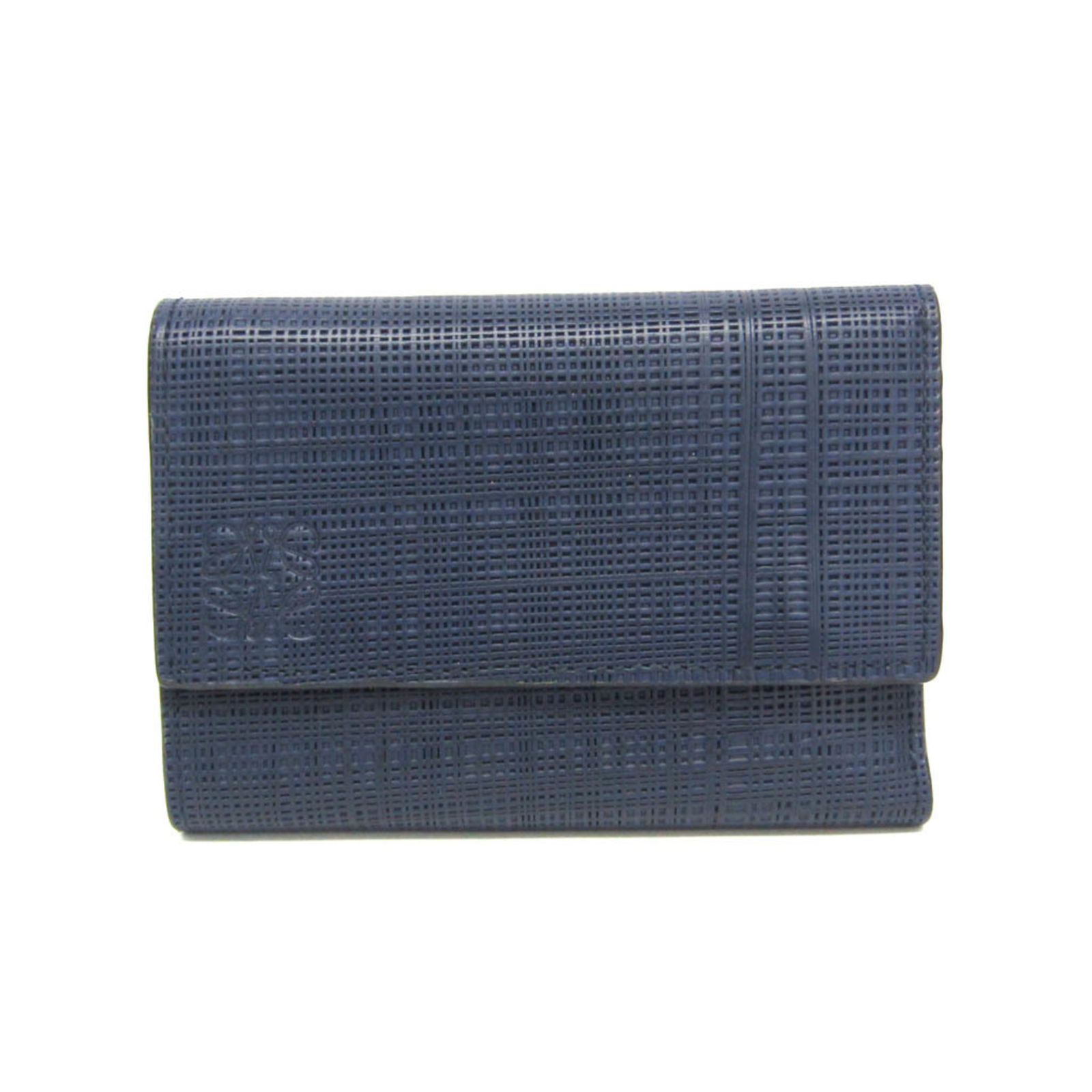 ロエベ Loewe スモール バーティカル ジップウォレット 101.88.S97 メンズ レディース レザー 財布 三つ折り ダークネイビー