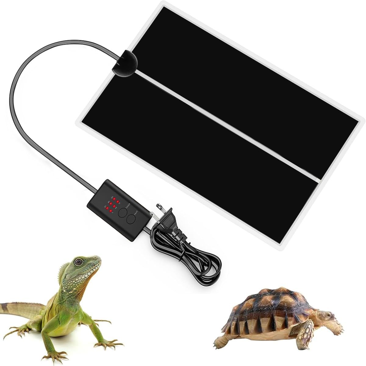 Menetop 2025版 爬虫類 ヒーター 3段階温度調整 マット 両生類飼育 ヒーティング 小動物 保温 シート 温度35 55可変式 両生類 小動物類用冬眠対策 20 W 28 42 CM