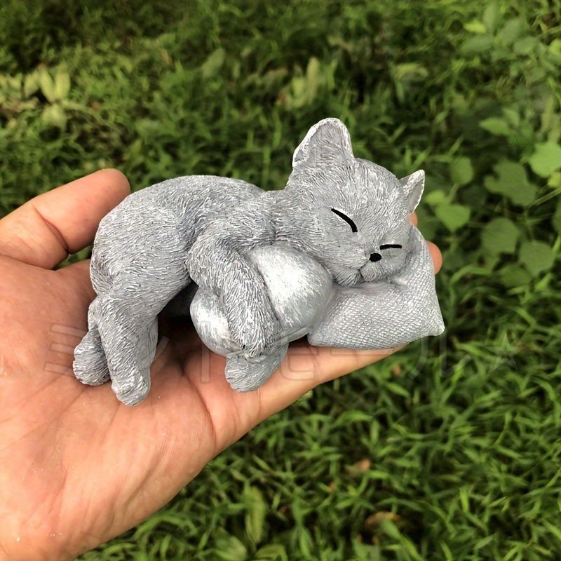 置物 オブジェ ガーデンオーナメント 寝ているネコ 猫 ねこ