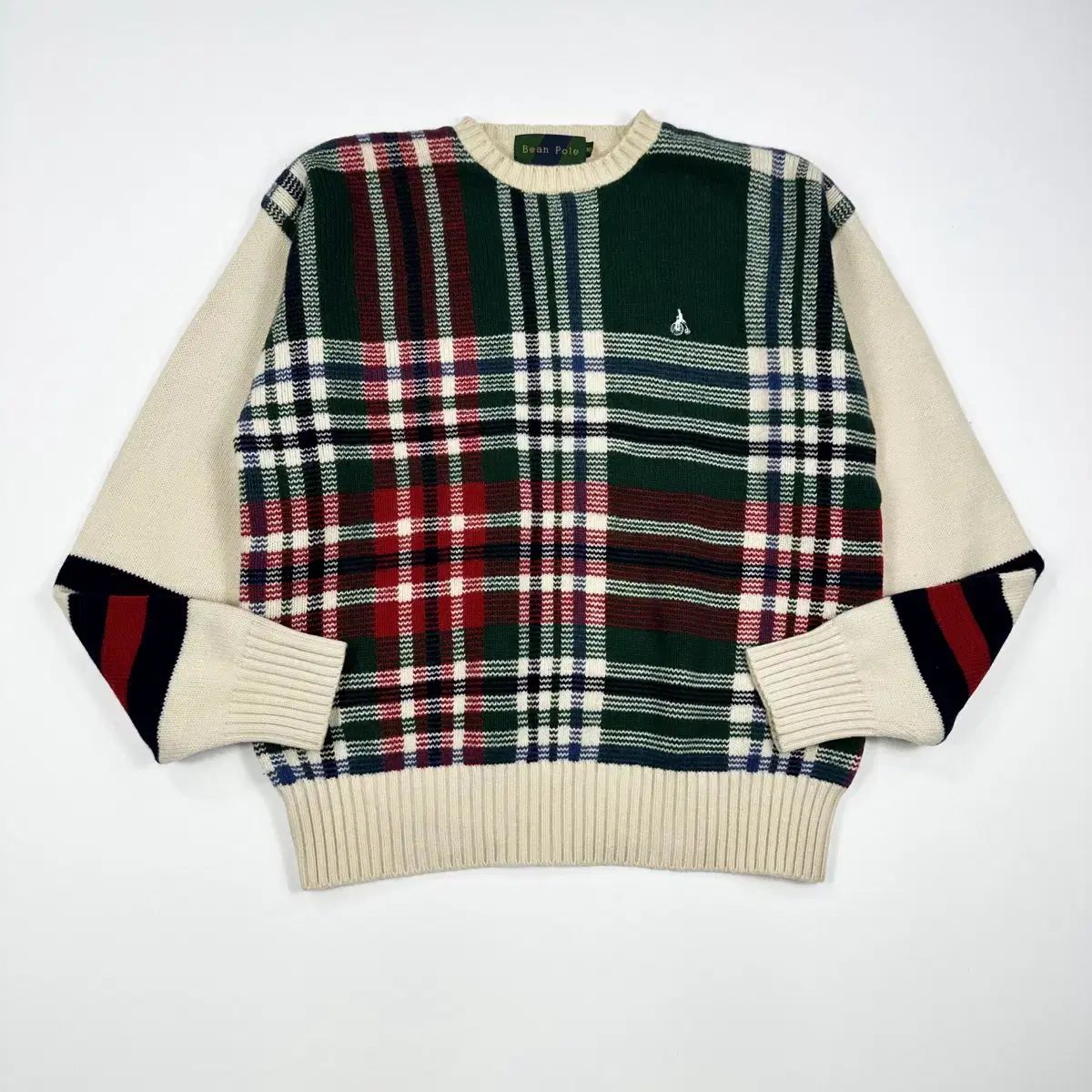 （ XL ） BEAN POLE(ビーンポール) クラシック チェック柄 ウール ニット セーター