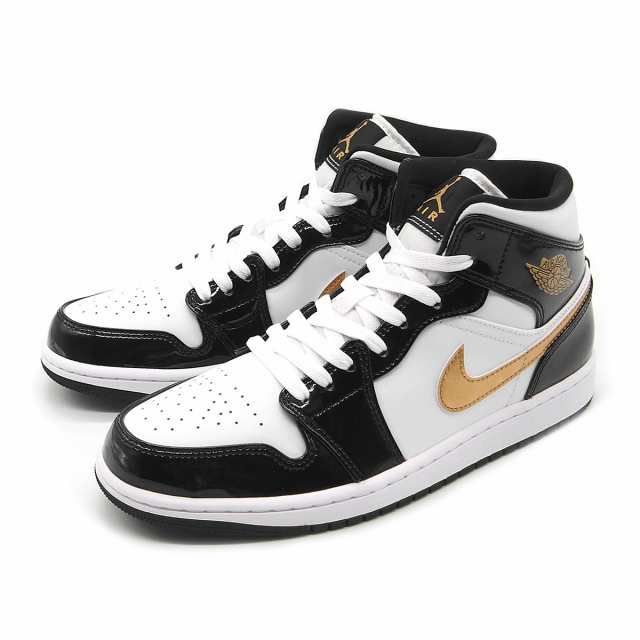 新品 NIKE ナイキ NIKE AIR JORDAN 1 MID SE BLACK/WHITE-METALLIC GOLD 852542-007 ナイキ  エアジョーダン1 ミッド SE ブラック/ホワイト-メタリックゴー 男女兼用 並行輸入品 - メルカリ