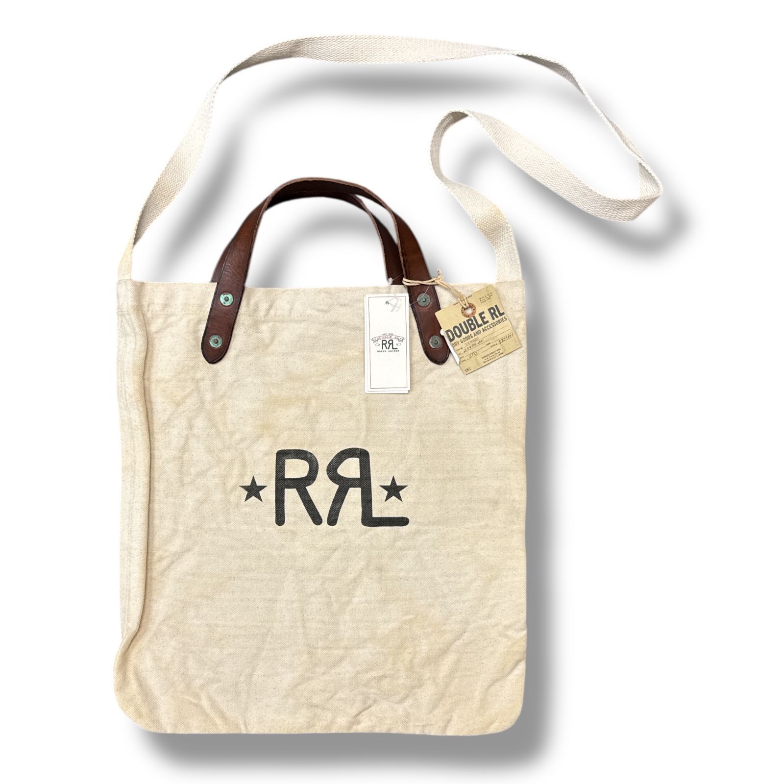 タ*シ様 22AW RRL マーケットトート キャンバス ヴィンテージ加工 ベー 参考上代26800円 未使用品 RRL (Double RL) MARKET TOTE-TOTE
