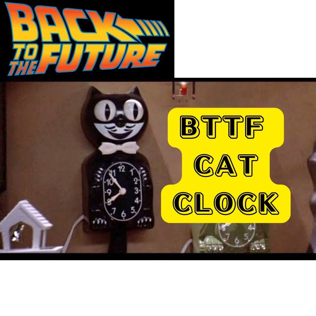 Cat Clock from Doc Brown s house BTTF キャットクロック クラシック ドク バックトゥーザ フューチャー ネコ 時計