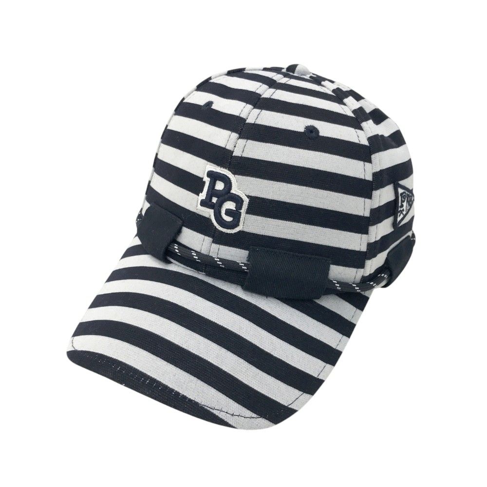 PEARLY GATES パーリーゲイツ 2022年 2287101 122 ドローコード付 キャップ ボーダー柄 ネイビー系 F [240002012839] ゴルフウェア ストスト
