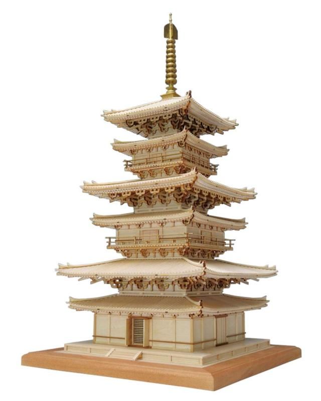 ウッディジョー 1|75 薬師寺 東塔 木製模型 組み立てキット