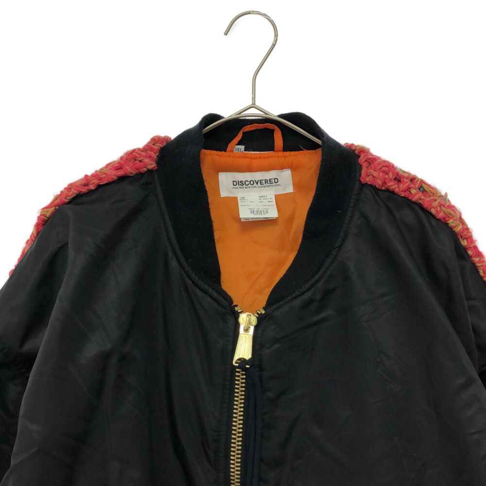 discovered リメイク　ジャケット DISCOVERED (ディスカバード) Collage Crochet MA-1 リメイク