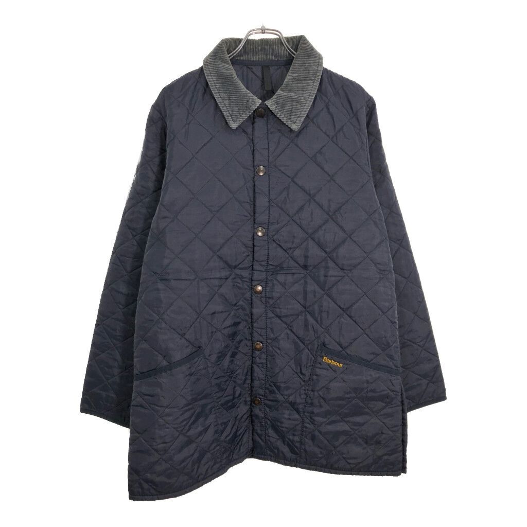90年代 イングランド製 Barbour バブアー LIDDESDALE リッズデイル キルティングジャケット ネイビー メンズ M 古着 U4008