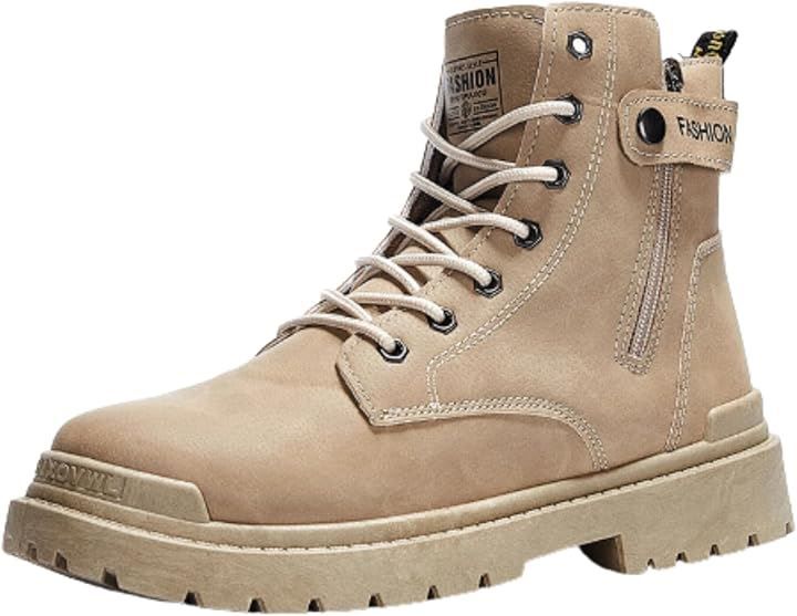 Thumbnail of Yatora Koubou Men's Motorcycle Boots Shoes Quick to Put On Casual Breathable Wear-Resistant Non-Slip Motorcycle Riding Shoes Stylish Commuting to School (Khaki, 25.5 cm)