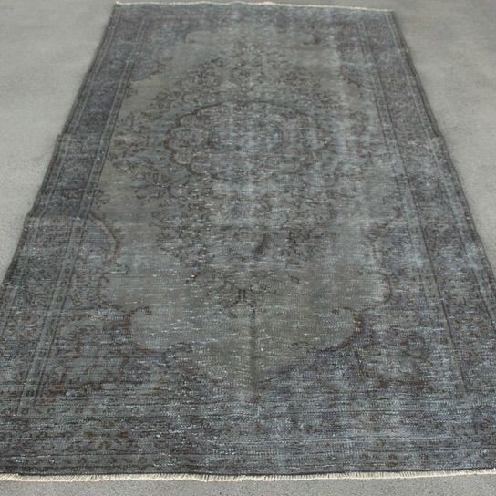 土曜日限定価格】トルコヴィンテージラグ グレー シック 144x263
