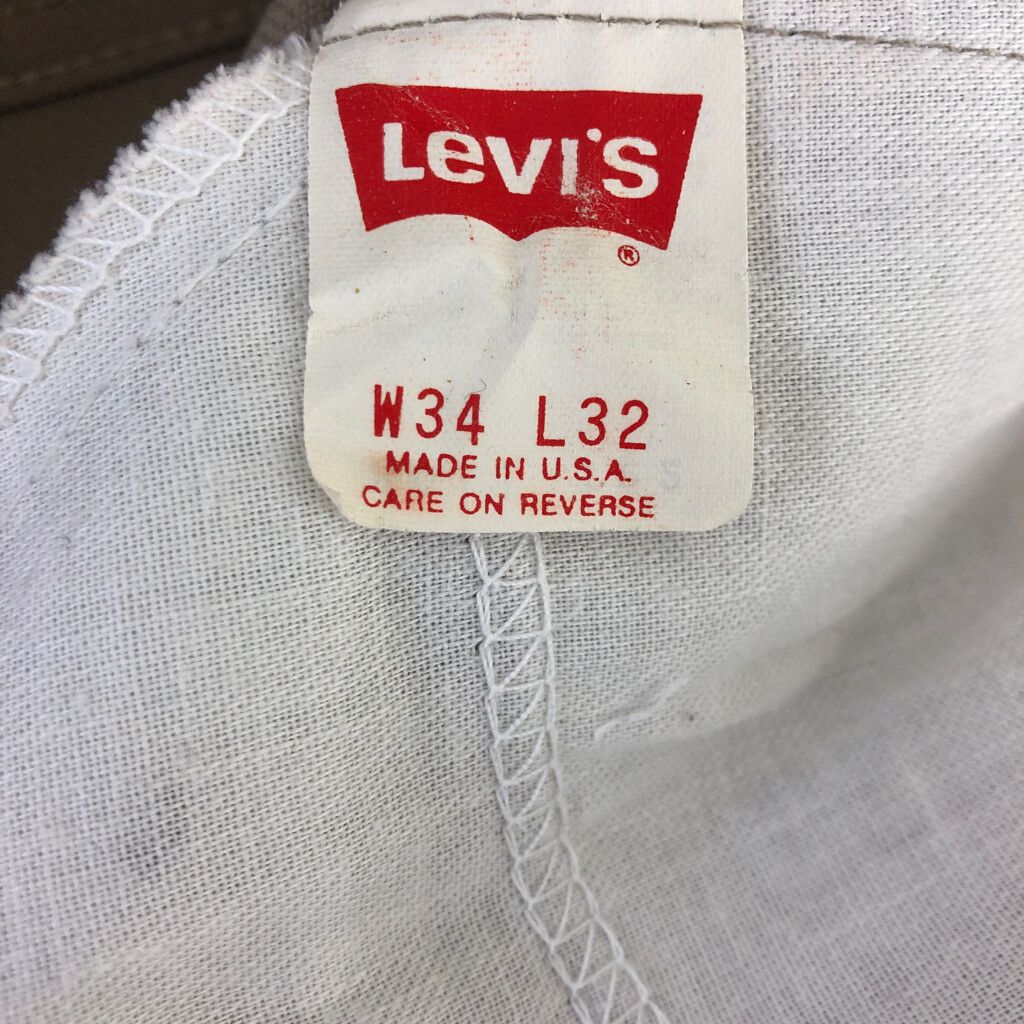 90年代 USA製 Levi's リーバイス スタープレスト 517 ブーツカット パンツ ボトムス カジュアル ベージュ (メンズ 34×32)  中古 古着 P7038