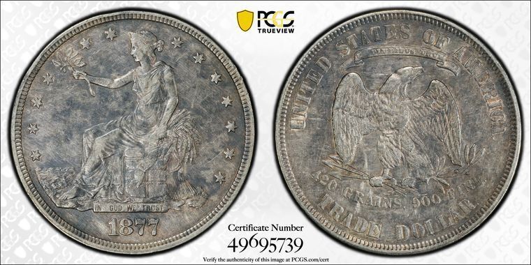 1877 P PCGS XF Detail - Silver Trade Dollar $1 Coin
