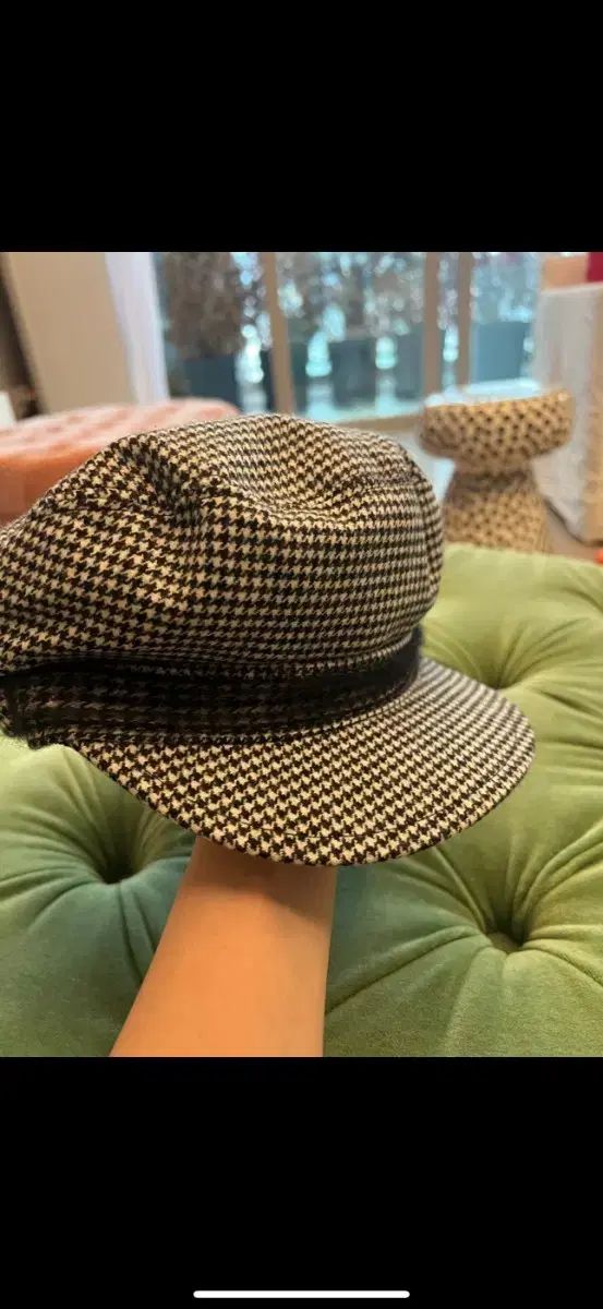 メゾンミシェル ハウンドトゥース CHECK キャスケット