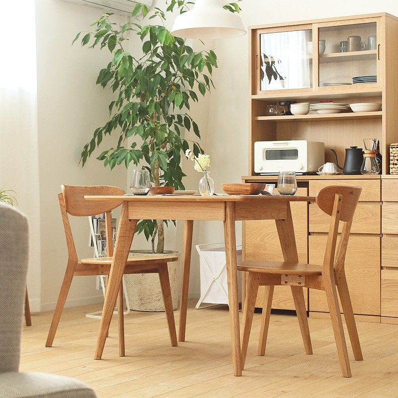 3点セット] 大川家具 ダイニングセット リバー テーブル80