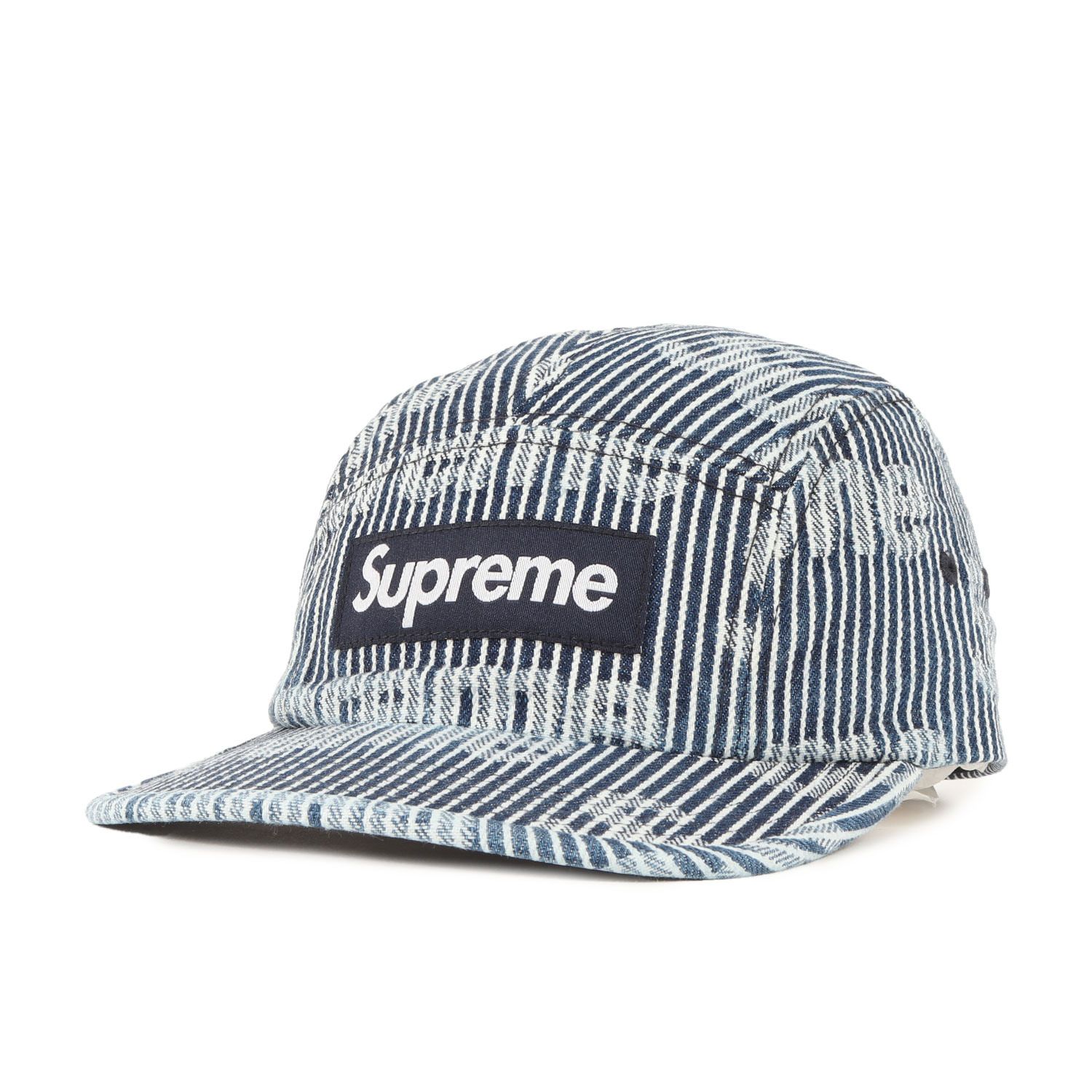 新品 Supreme シュプリーム キャップ 24SS ブランドロゴ柄 ヒッコリー