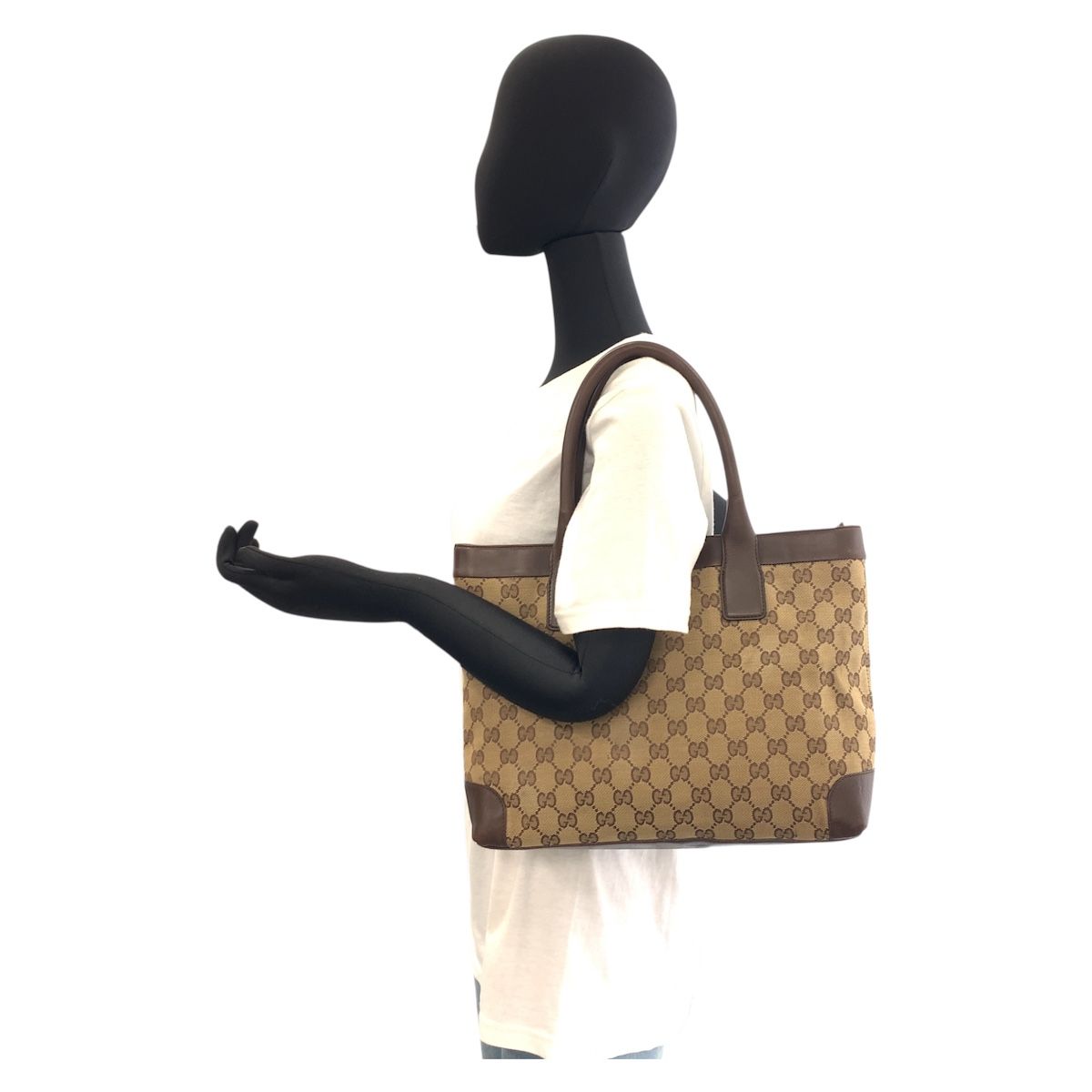 GUCCI グッチ ベージュ ブラウン GGキャンバス/レザー 002 1119 トート  