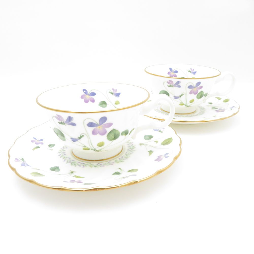 □□ノリタケ バイオレットドリーム カップ＆ソーサー 2客セット 未