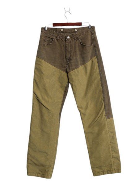 ラングラー ナイロン ダブルニー ダック パンツ メンズ 32 34 ストレート ワーク キャンバス ハンティング ストレート ツートン カーキ 茶 お得なクーポン配布中!】 ラングラー ナイロン ダブルニー ダック