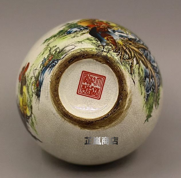 大清乾隆粉彩富貴大吉林檎樽瓶 景徳鎮 陶磁器 装飾品 現代工芸品