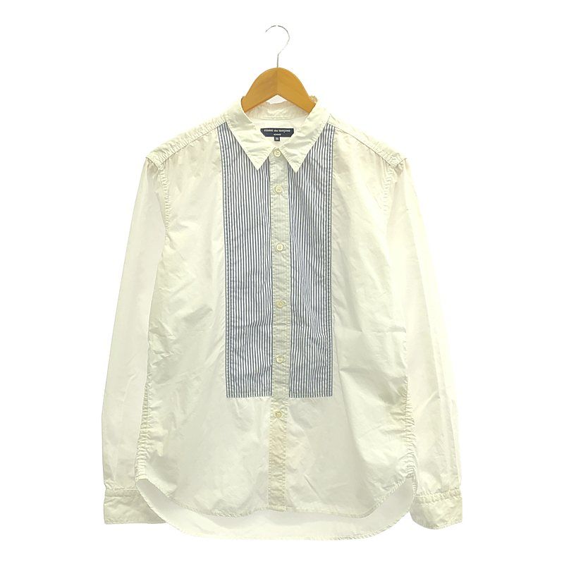 COMME des GARCONS HOMME | コムデギャルソンオム | 2008AW | ストライプパネル コットン シャツ | M | ホワイト | ブルー | メンズ