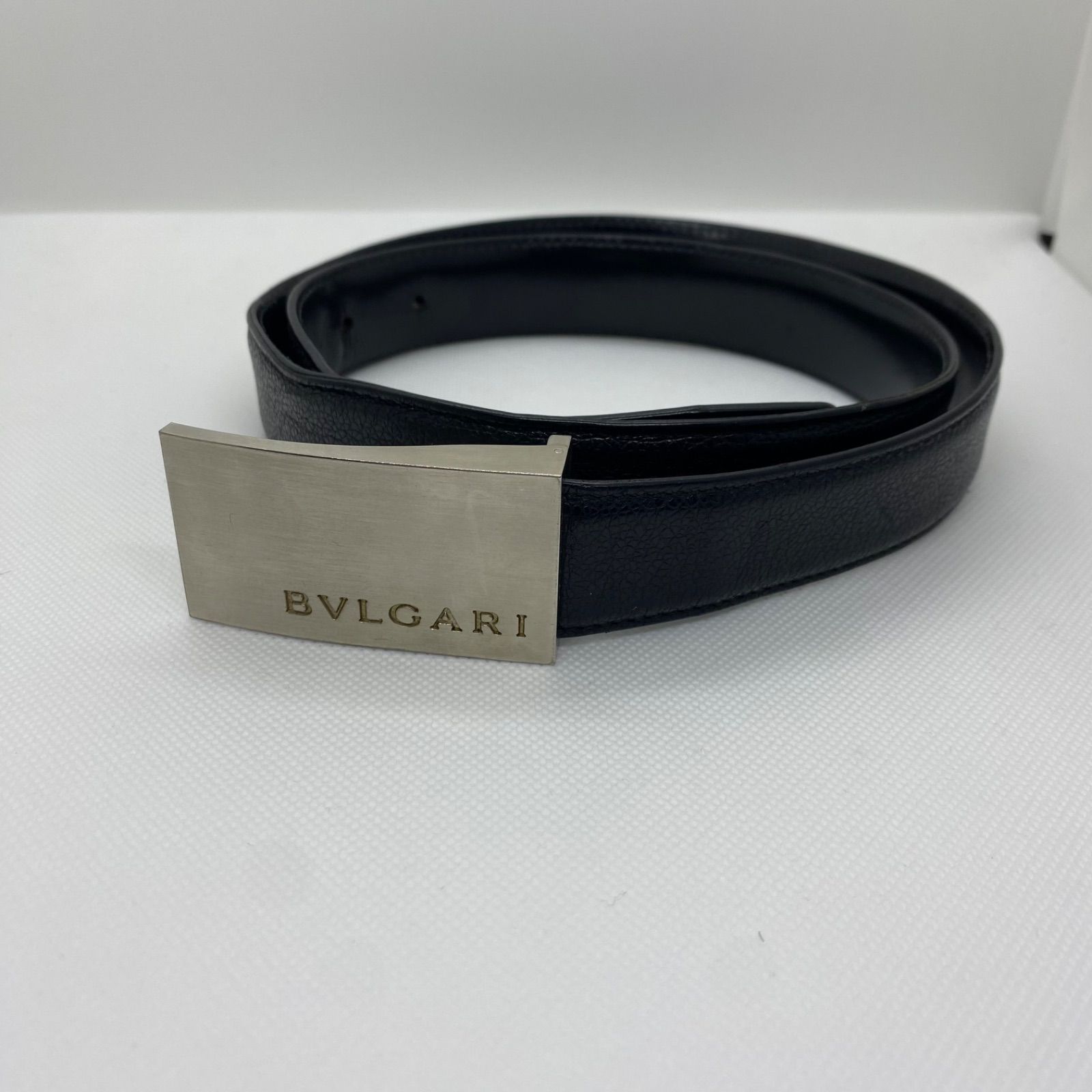 BVLGARI ブルガリ ベルト ロゴ スクエアバックル ブラック - メルカリ