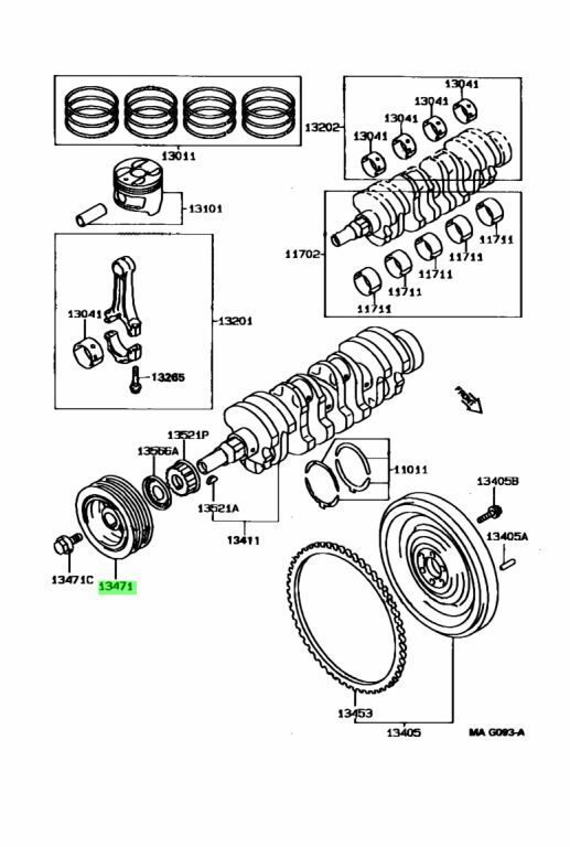 ☆新品 トヨタ ST202 セリカ 純正 クランクシャフトプーリー クランク 