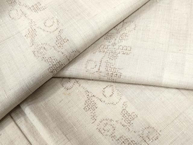 平和屋着物□極上 結城紬 はたおり娘 手緒里 100亀甲 飛び亀甲柄 薄鼠