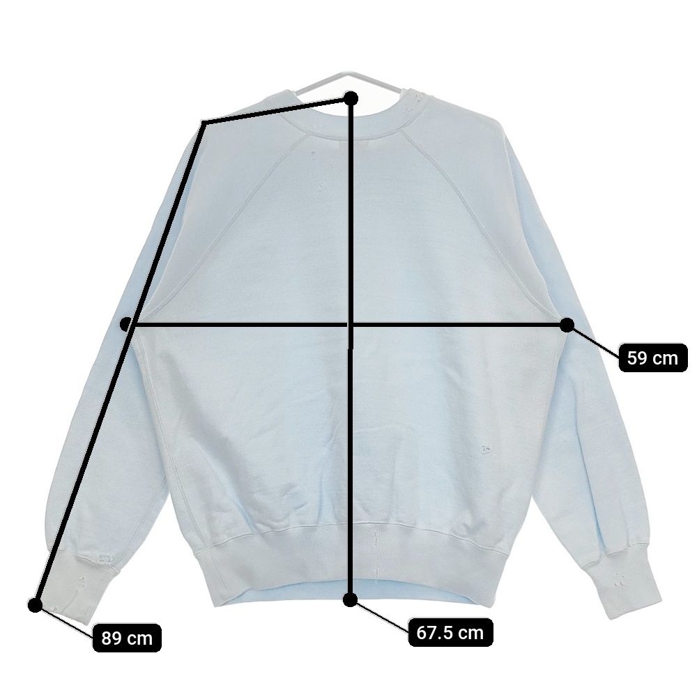 MAATEE & SONS MT4103-0802 SWEAT スカBlue 定価38500円 ダメージ加工  