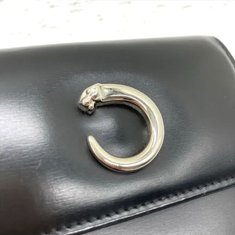 外観美品❣️Cartier カルティエ パンテール三つ折り財布ウォレットブラック 外観美品❣️Cartier カルティエ パンテール三つ折り財布