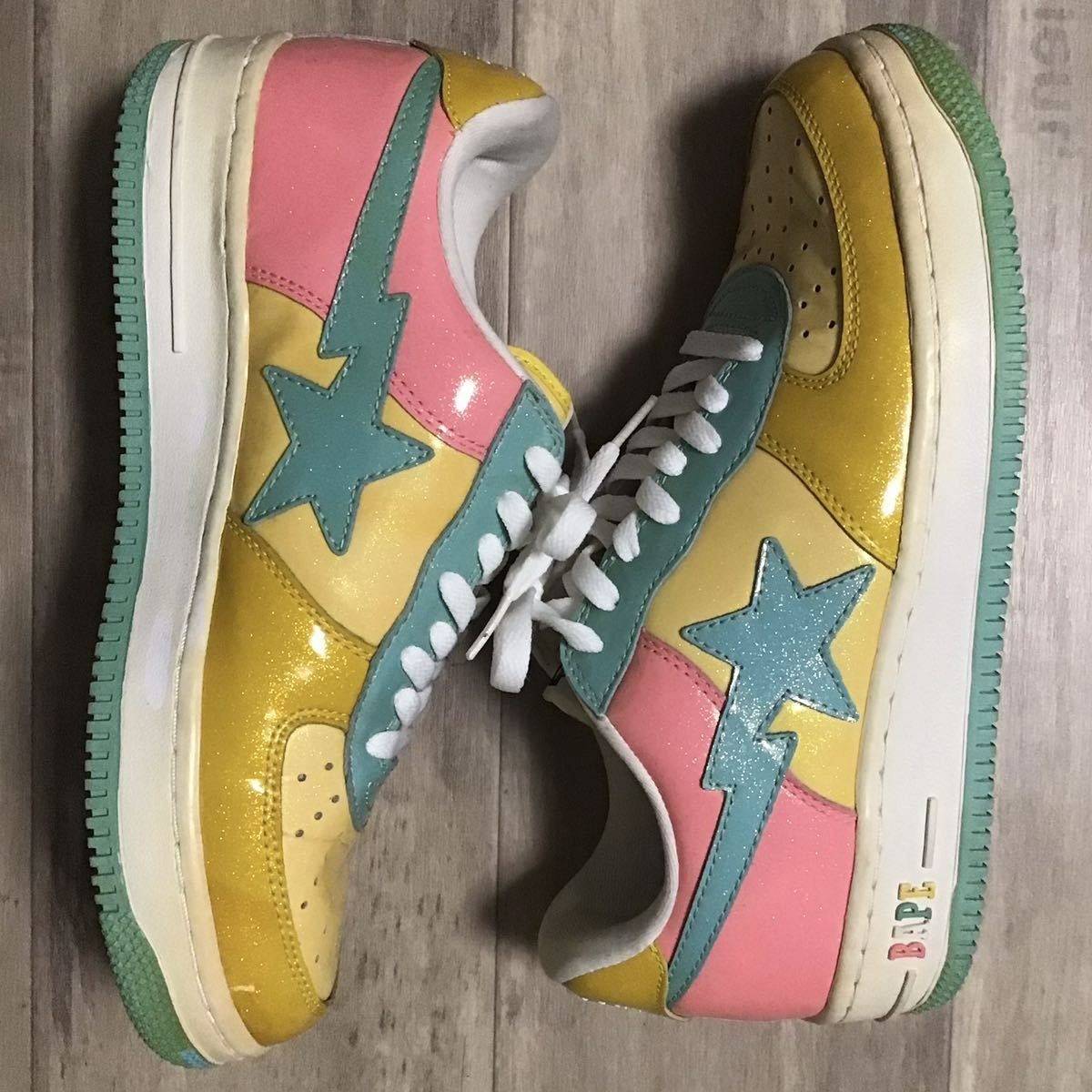 靴/シューズAPE BAPESTA ラメ US8.5 新品 - スニーカー