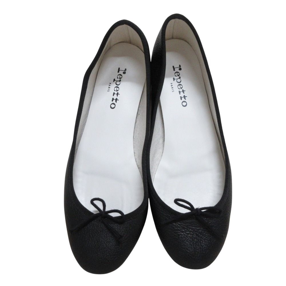未使用級【レペット】（38）フラットパンプス リボン バレエシューズ バイカラー 美品 Repetto レペット レザー リボン バレエシューズ フラット