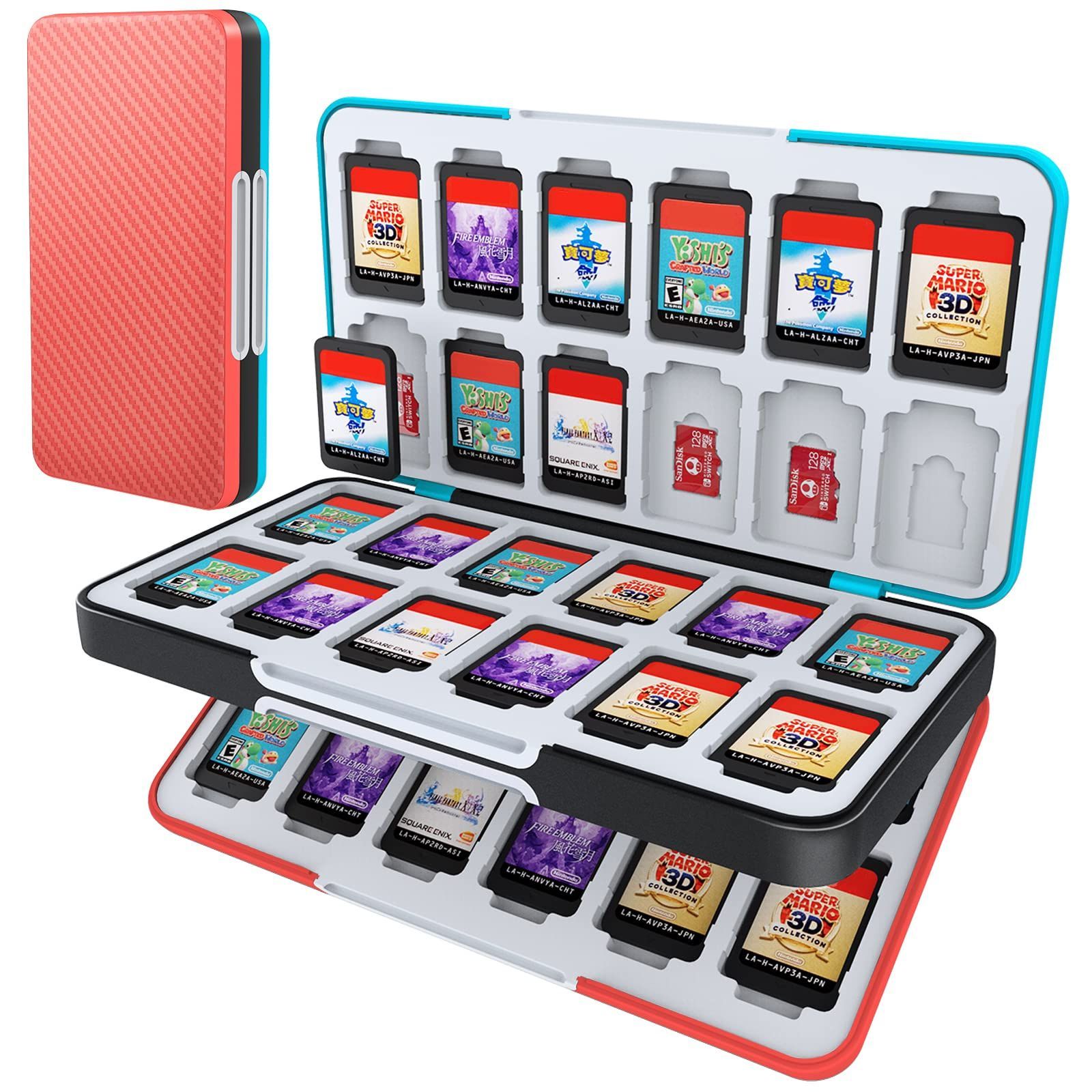 HEIYING ゲームカードケース Nintendo Switchu0026Switch OLED用 カスタマイズパターン Switch Lite ゲームカードケース 48個のゲームカードスロットと24個のMicro SDカードスロット付き