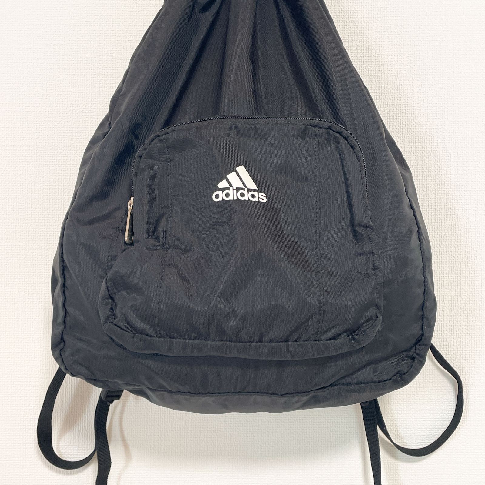 y2k 90s adidas アディダス ナップサック ナイロン ブラック 黒