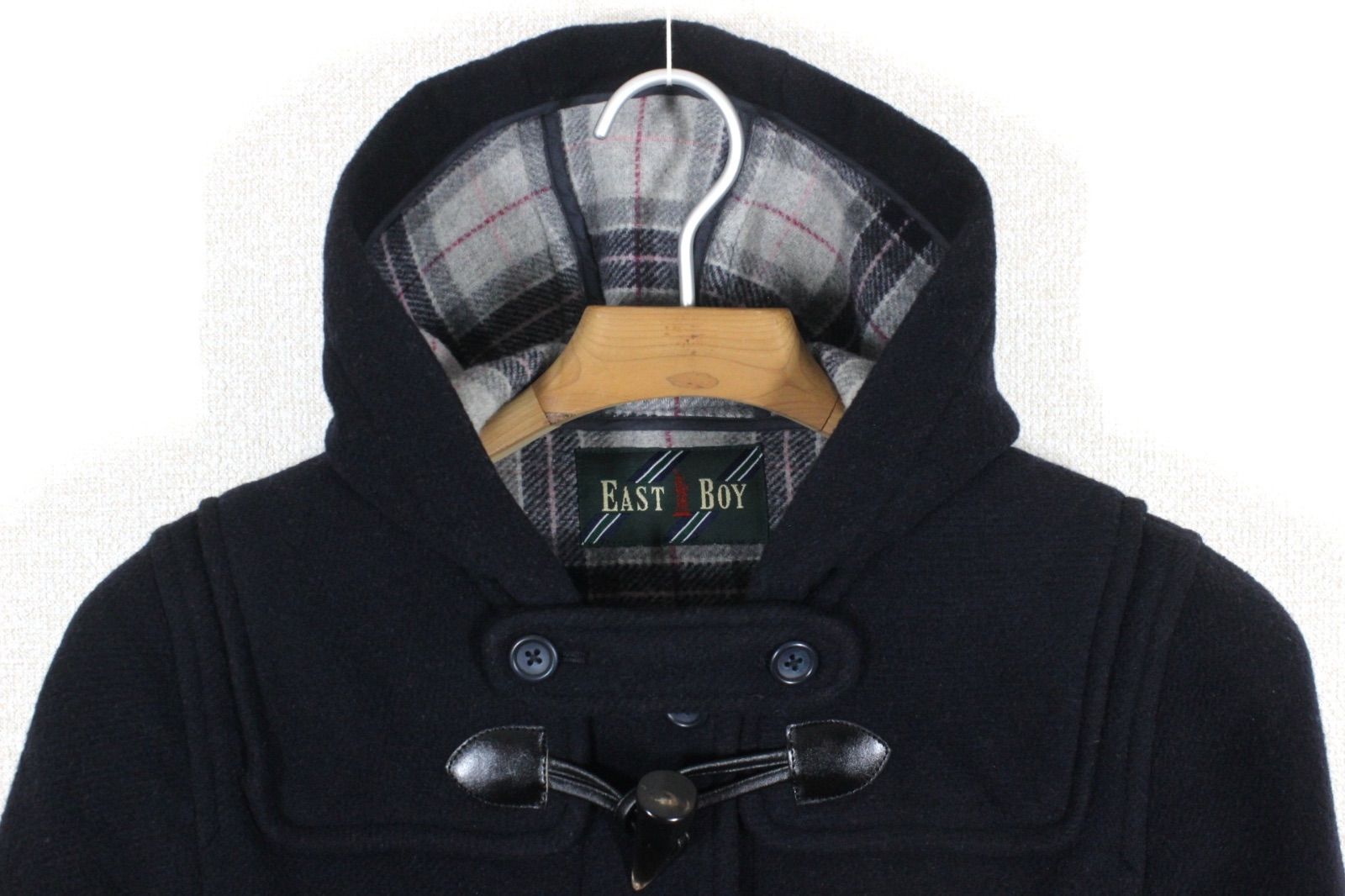54【極美品】イーストボーイ ダッフルコート 7 ネイビー 紺 S 裏チェック柄 EASTBOY - 32【美品】イーストボーイ ダッフルコート 7 ネイビー