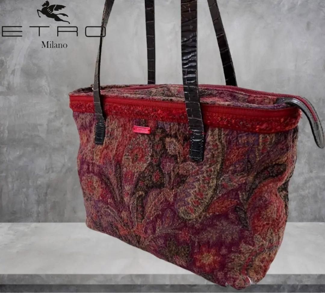 ETRO ペイズリー×マルチカラー特大バッグ 売り出しネット euro.com.br