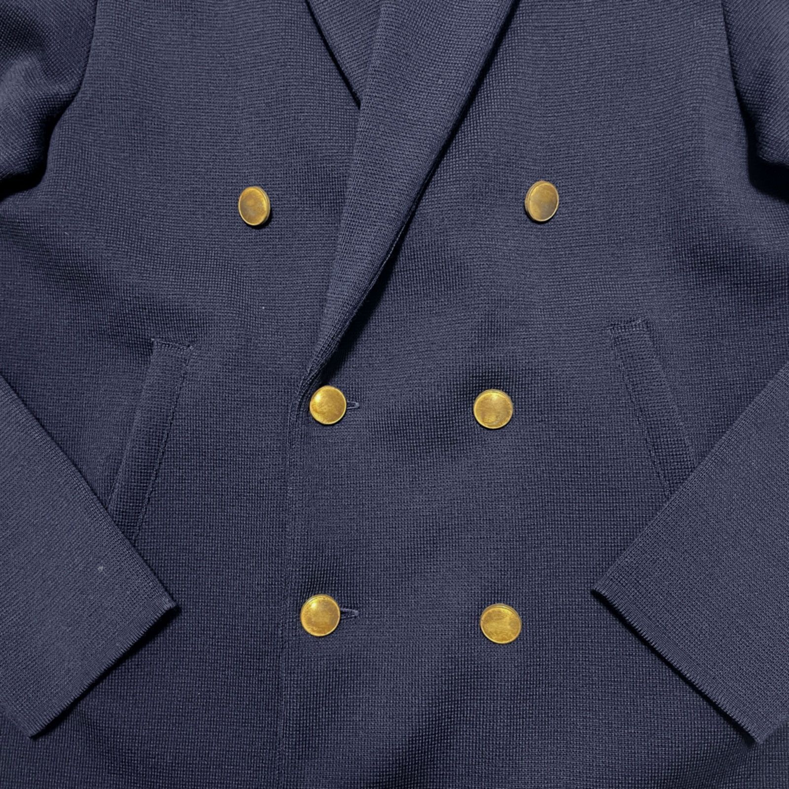 LARDINI テーラードジャケット ダブルブレスト ニット メタルボタン L LARDINI ラルディーニ ショールカラー メタルボタン ダブル