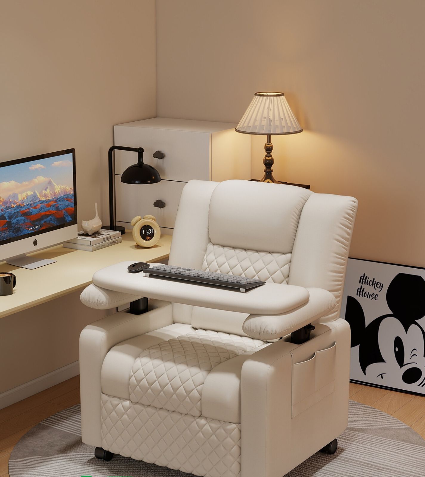 リクライニングチェア ゲーミングチェア ソファ 一人掛け 5段階調整 アームレスト調整 リラックス ご自宅用