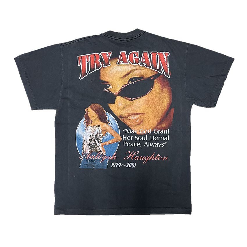 Aaliyahアリーヤ　1997ツアープリントTシャツ　希少 Aaliyahアリーヤ 1997ツアープリントTシャツ 希少 - メルカリ