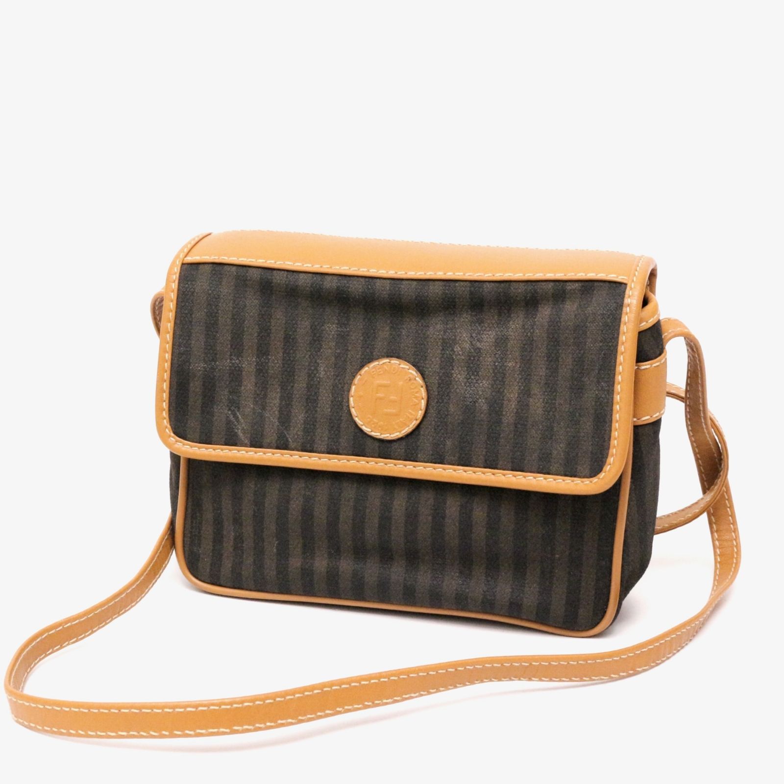 FENDI フェンディ⭐︎ペカン ストライプ柄 セミショルダーバッグ