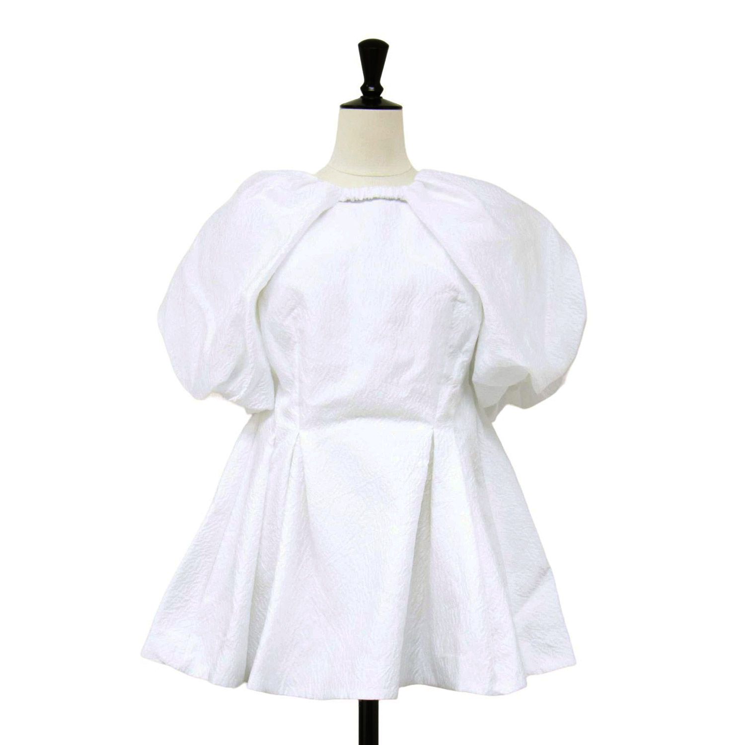 CELFORD セルフォード チュニック ホワイト 白 サイズ 36 S | ボレロ付き JQ チュニック | ブラウス 半袖 2WAY バルーンスリーブ ふくれ ジャガード スクエアネック | トップス レディース