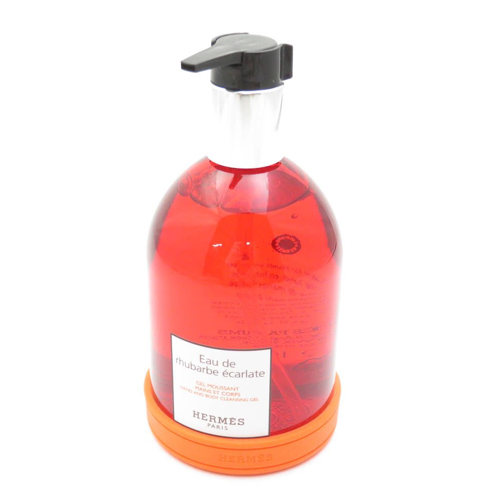 HERMES エルメス オー ドゥ ルバーブエカルラット ハンド＆ボディクレンジングジェル 洗浄料 300ml すべり止めバンド付き BO10318B