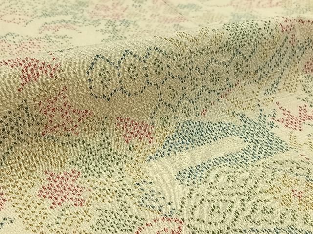 平和屋着物○本塩沢 人物風景文 暁鼠色地 正絹 逸品 AAAZ3807ck