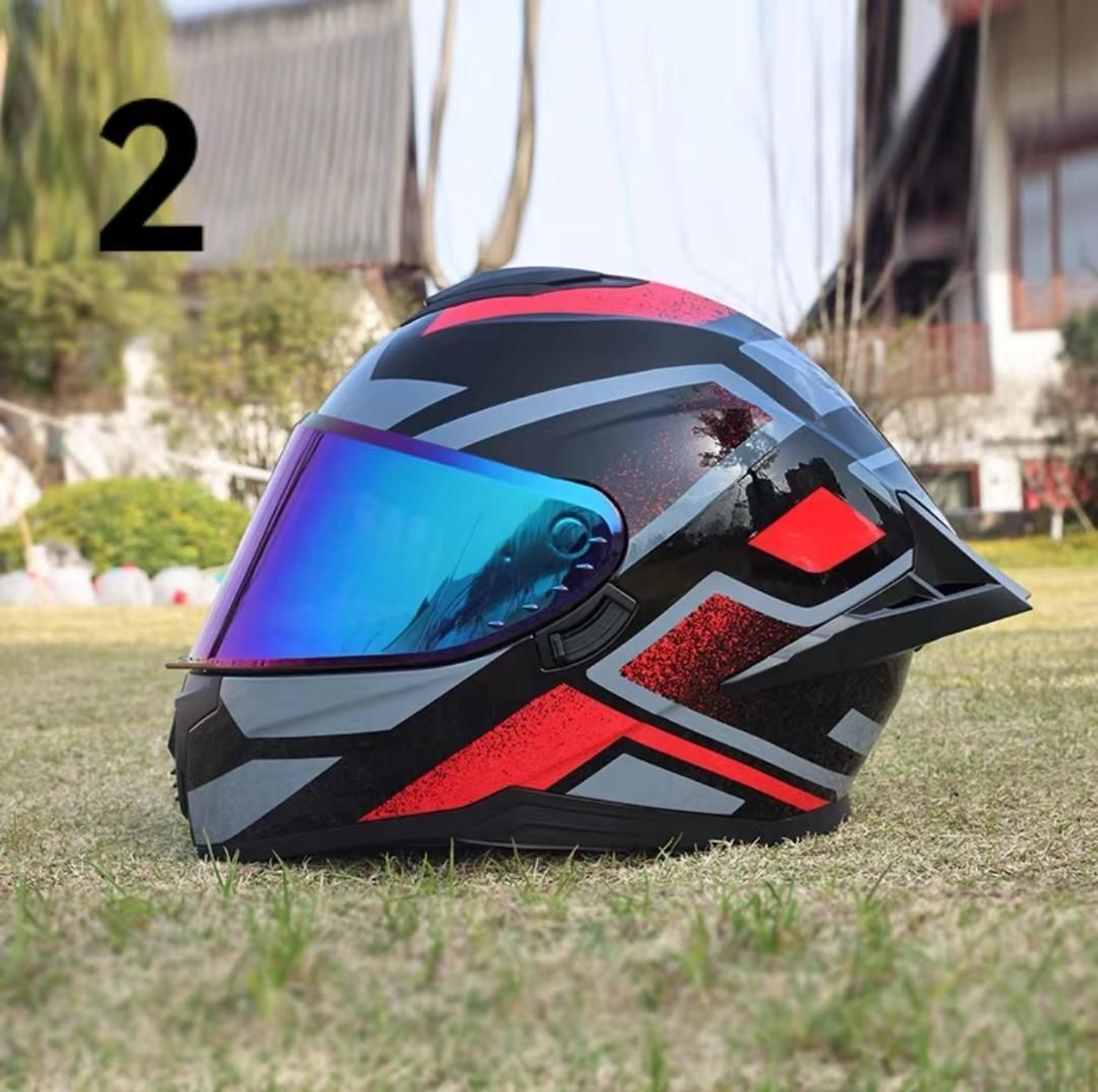 品質保証で 、高速配送！ バイク フリップアップ 内蔵サングラス システム ヘルメット XXLサイズ